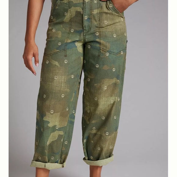 Pilcro The Forager Embroidered Peace Sign Pants Size 32 - Picture 2 of 9